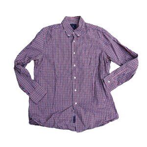 LUCKY BRAND Button Down Shirt Mens LARGE Red Plaid Long Sleeve Shirt Dun…​